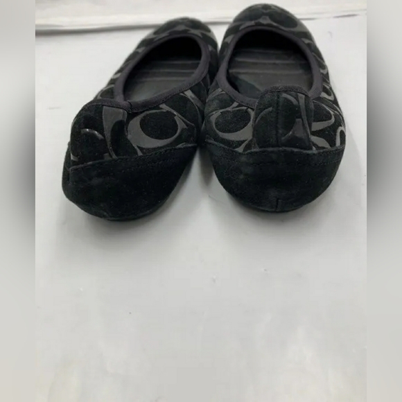 Coach Designer Monogram Black Signature Aria Flats - Size 7 Women's - Picture 5 of 6
